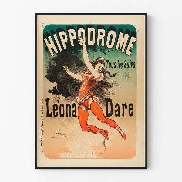 Vintage Hippodrome Léona Dare Poster for Wall Decoration