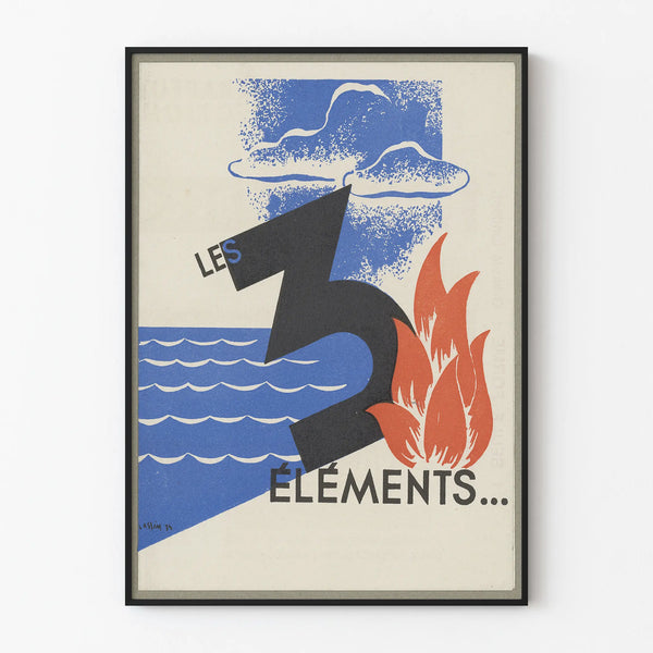 Decorative poster Les 3 Éléments vintage graphic design