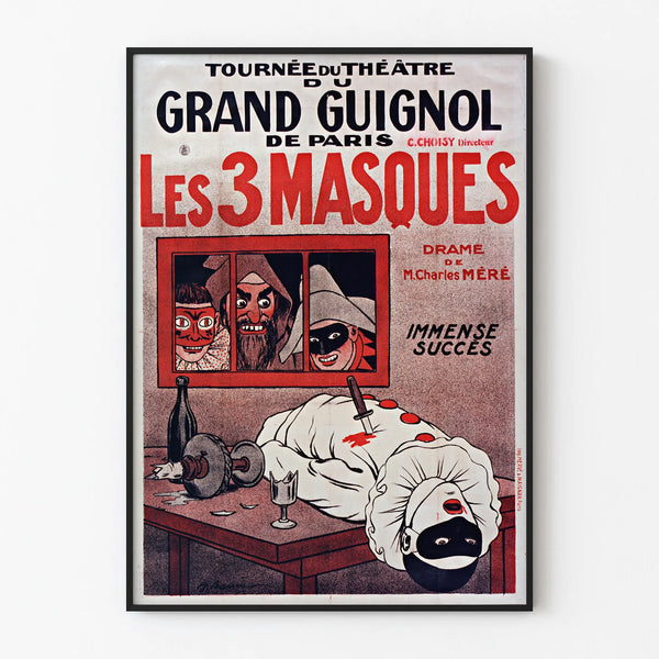 Vintage Poster for Grand Guignol Theatre Les 3 Masques