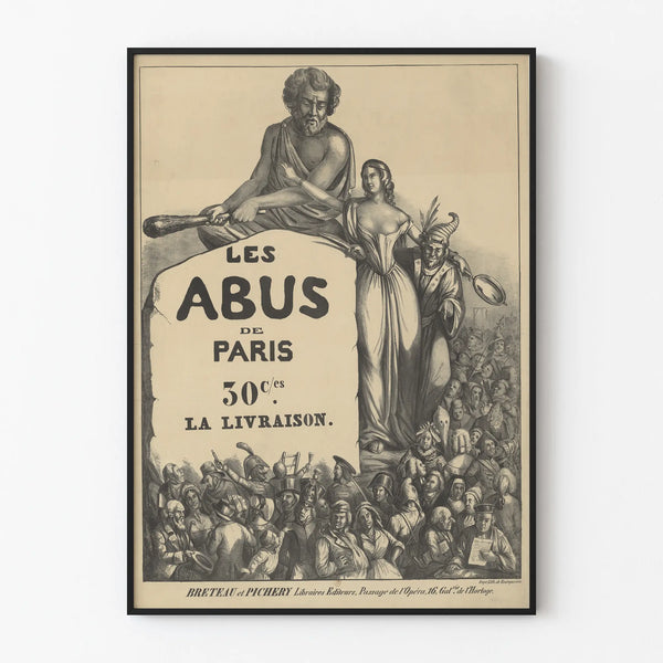 Vintage Poster Les Abus de Paris Wall Decoration