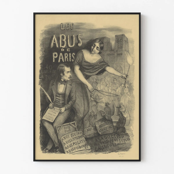 Vintage Poster Les Abus de Paris for Wall Decoration