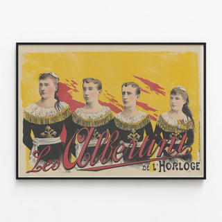 Vintage poster Les Albertini de l'Horloge — framed artwork on a wall
