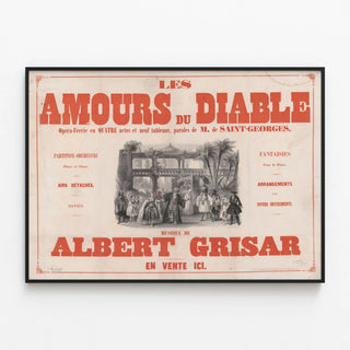 Vintage Poster of The Devil's Loves - Opera-Fairy Tale Score — framed artwork on a wall