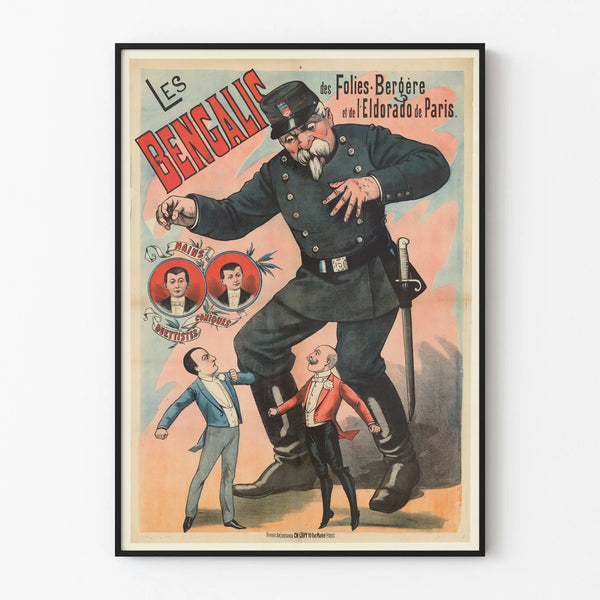 Vintage Poster The Bengalis Folies Bergère Paris Wall Decoration