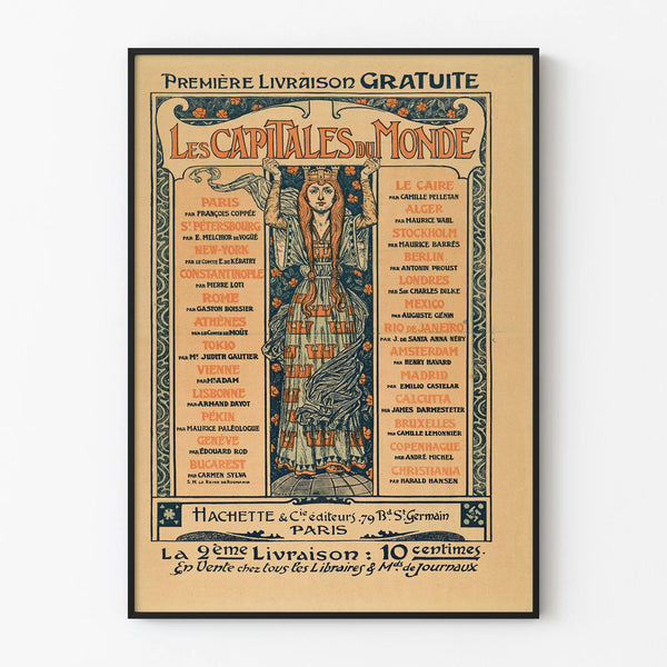 Vintage Poster of the Capitals of the World - Wall Decoration Paris Hachette & Cie