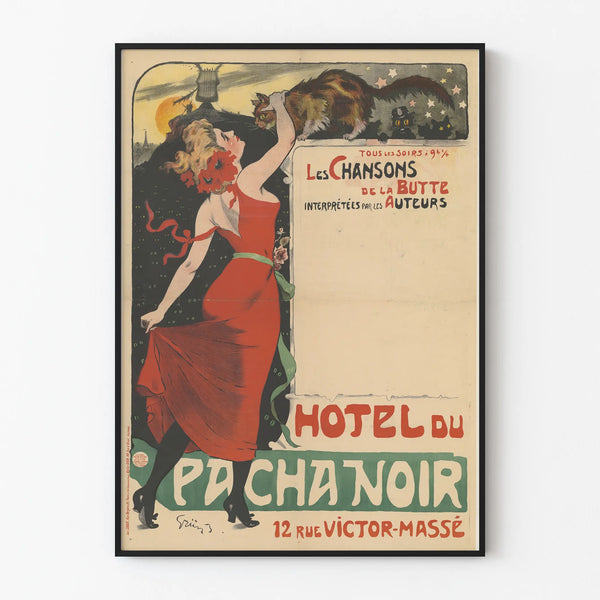Vintage Poster Les Chansons de la Butte - Hôtel du Pacha Noir