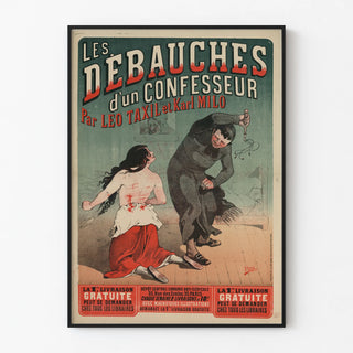 Vintage poster Les Débauches d'un Confesseur by Léo Taxil and Karl Milo