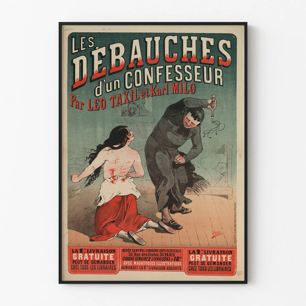 Vintage poster Les Débauches d'un Confesseur by Léo Taxil and Karl Milo