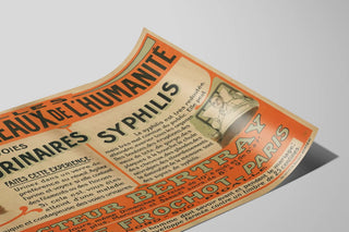Vintage Poster The Two Scourges of Humanity - Syphilis and Urinary Tracts — artwork view