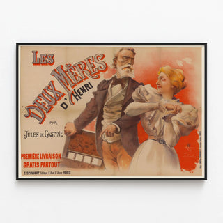 Vintage Poster Les Deux Mères by Henri by Jules de Gastyne — framed artwork on a wall
