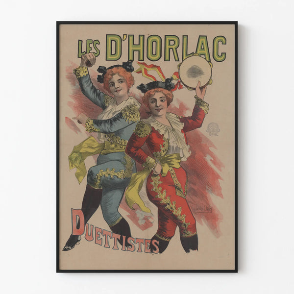 Vintage Poster Les D'Horlac Duettistes – Retro Wall Decoration