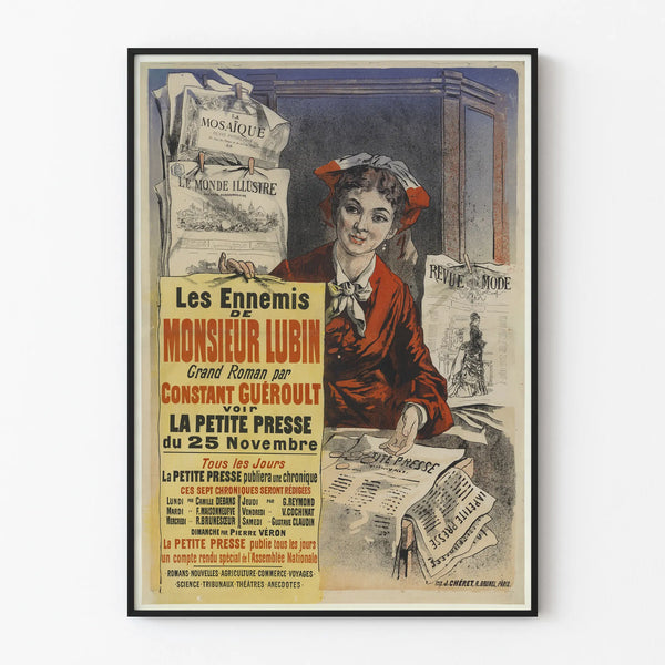 Vintage poster Les Ennemis de Monsieur Lubin Grand Roman by Constant Guéroult