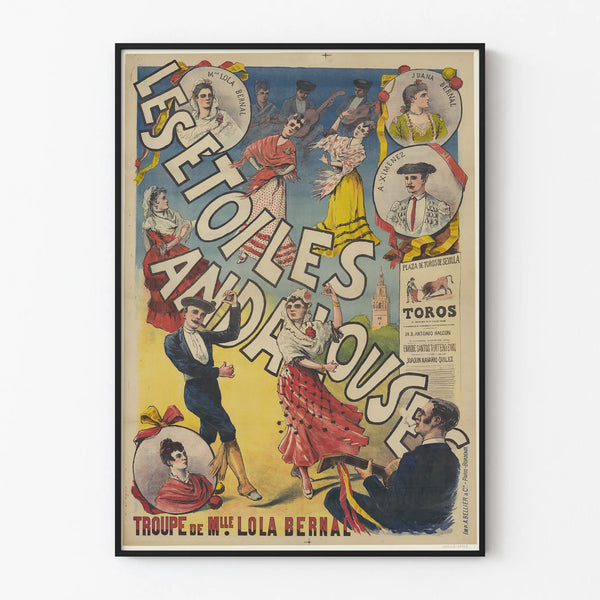 Vintage Poster Les Etoiles Andalouses - Troupe of Miss Lola Bernal