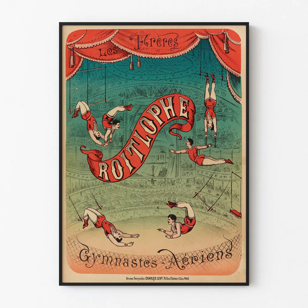 Vintage poster Les Frères Roitlophe Aerial Gymnasts wall decoration