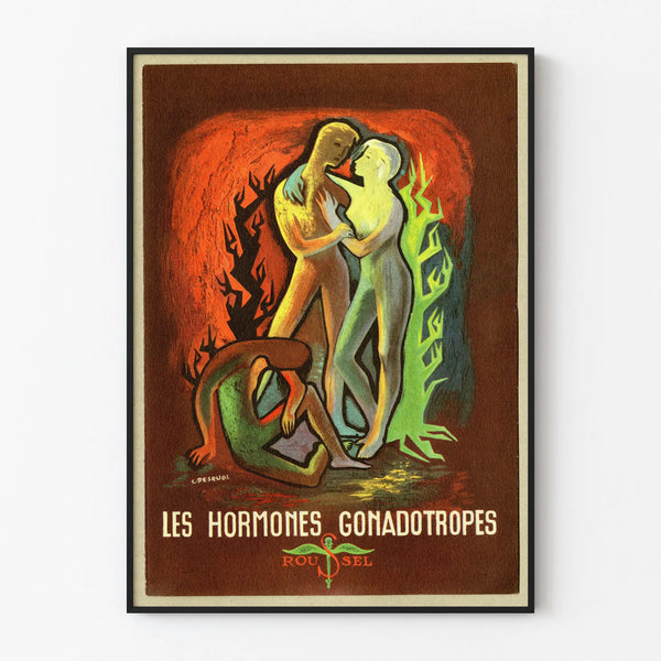 Vintage poster of Gonadotropic Hormones for wall decoration