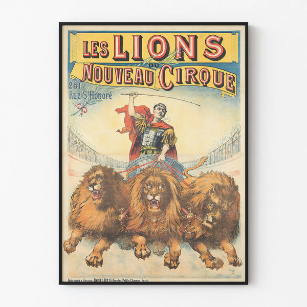 Vintage Poster of the Lions of the New Circus