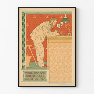 Decorative poster of Paul Hankar, architect, Art Nouveau style