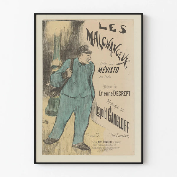 Vintage poster Les Malchanceux Mévisto - Artistic wall decoration