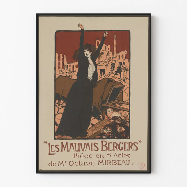Vintage Poster Les Mauvais Bergers - Dramatic Wall Decoration