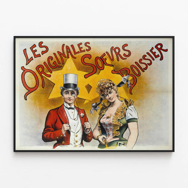 Vintage Poster Les Originales Sisters Boissier — framed artwork on a wall