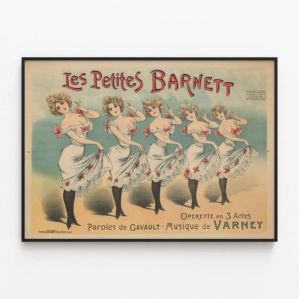 Vintage Poster Les Petites Barnett Retro Wall Decoration — framed artwork on a wall