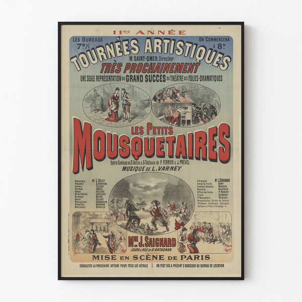Vintage Poster Les Petits Mousquetaires theatrical wall decoration