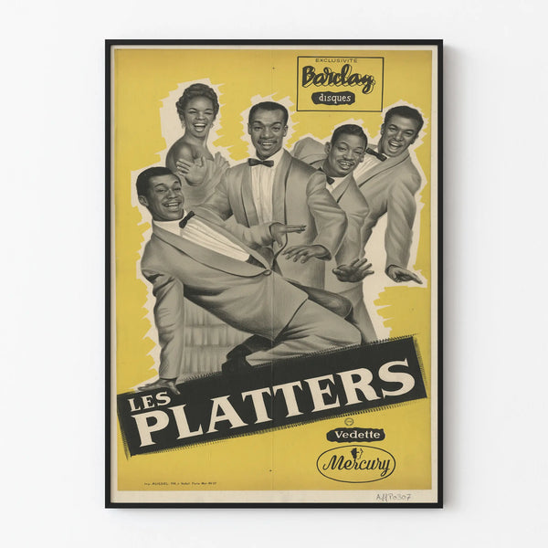 Vintage poster Les Platters - Retro musical wall decoration