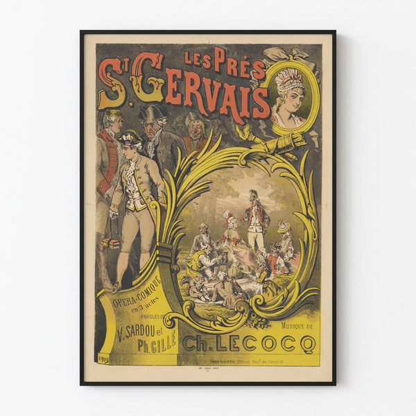 Vintage poster of Les Prés St Gervais Opéra Comique in 3 acts