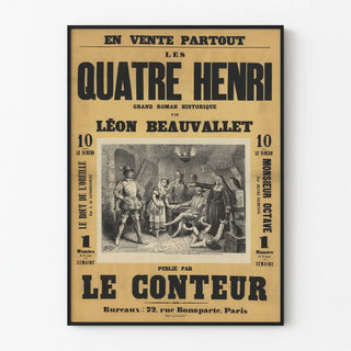 Vintage poster Les Quatre Henri - Grand historical novel by Léon Beauvallet