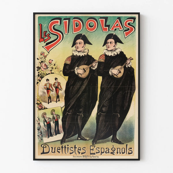 Vintage poster Les Sidolas Duettistes Espagnols - Retro wall decoration