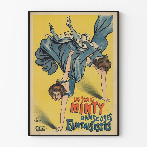 Vintage Poster of Les Sœurs Minty Playful Dancers