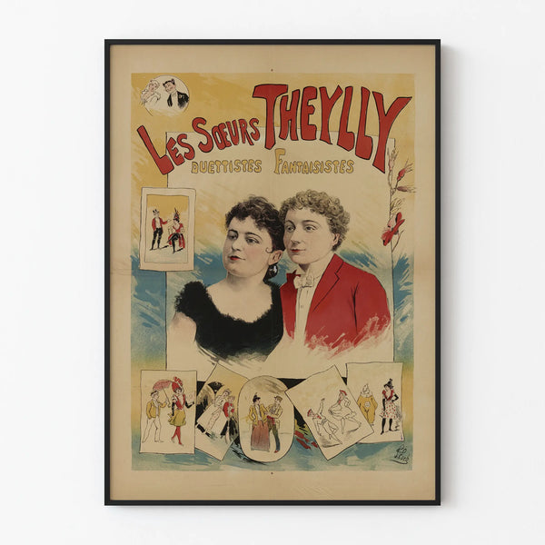 Vintage Poster of The Theylly Sisters, Fantaisiste Duettists