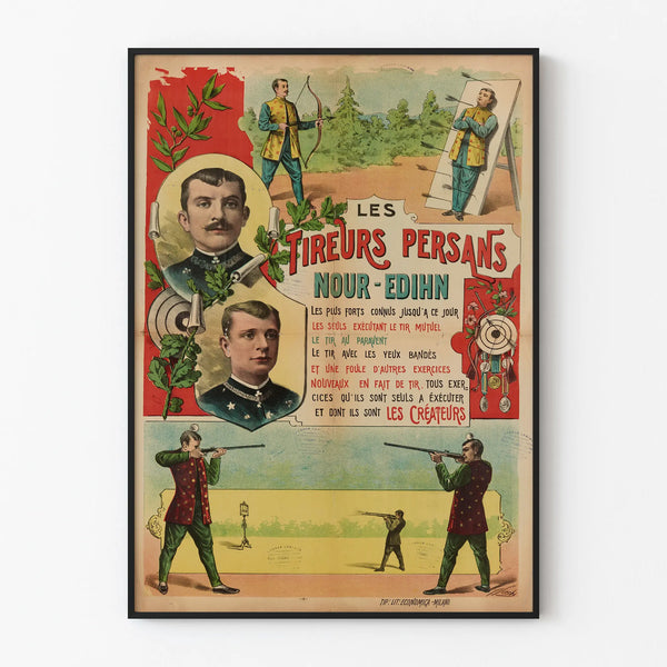 Vintage poster The Persian Shooters Nour-Edihn - Original wall decoration