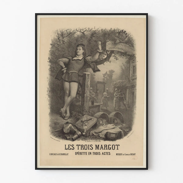 Vintage poster Les Trois Margot - Classic artist wall decoration