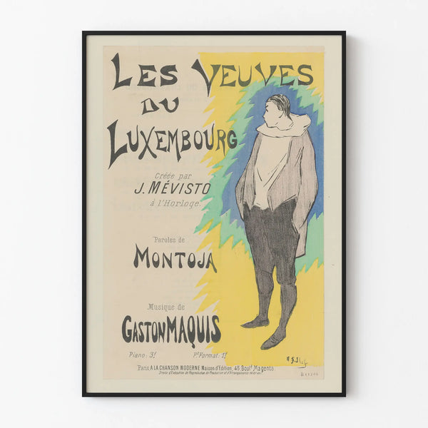Vintage poster Les Veuves du Luxembourg - Artistic wall decoration