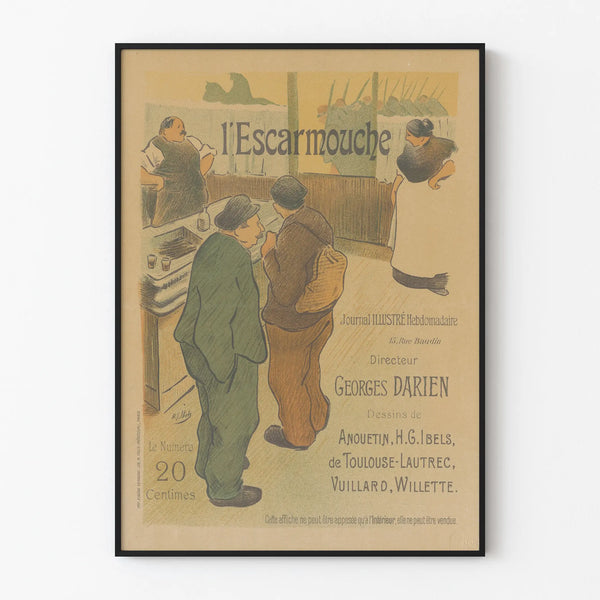 Vintage poster of L'Escarmouche illustrated weekly journal