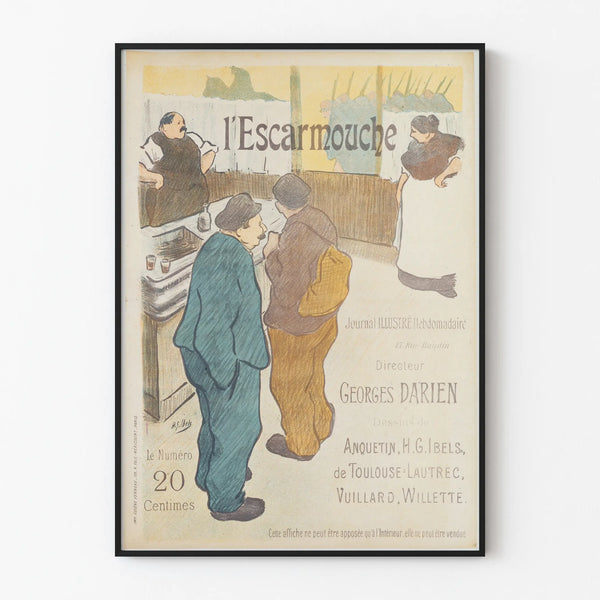 Vintage poster l'Escarmouche - Illustrated wall decoration