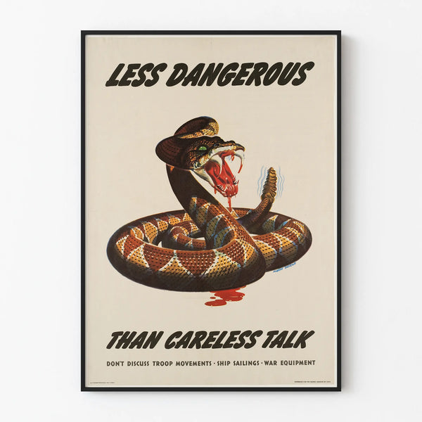 Retro Poster Wall Decoration Less Dangerous Than Careless Talk