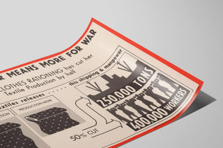 Vintage English Textile Rationing Poster During War — artwork view