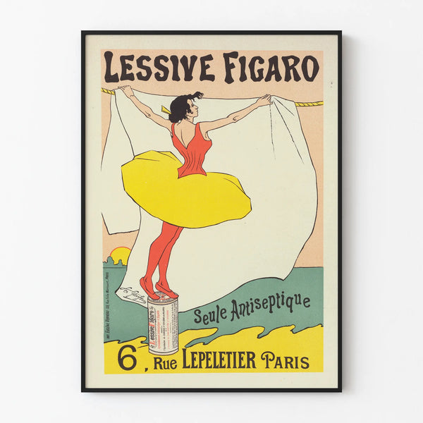 Vintage poster for Figaro laundry wall decoration retro