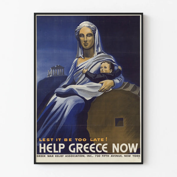 Vintage poster aid Greece - Engaged wall decoration