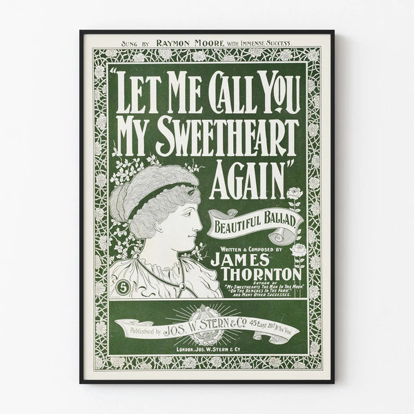 Vintage poster Let Me Call You My Sweetheart Again