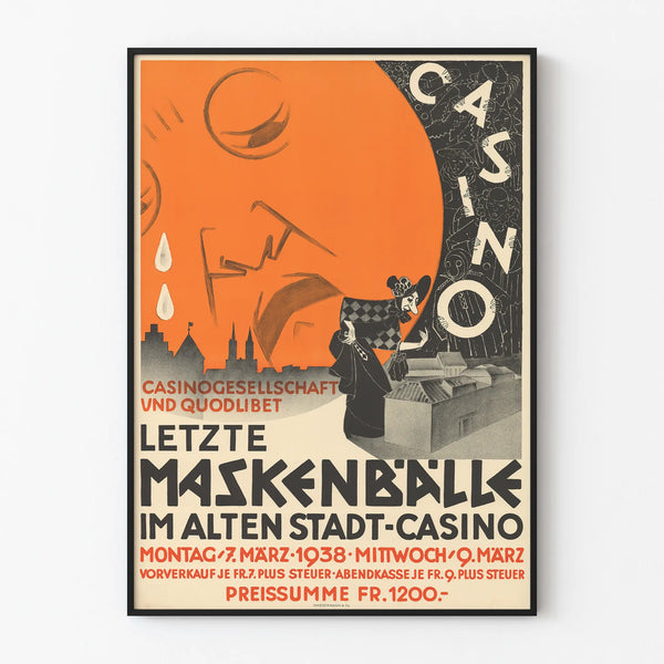 Vintage Poster of the Last Masquerade Ball at the Old City Casino