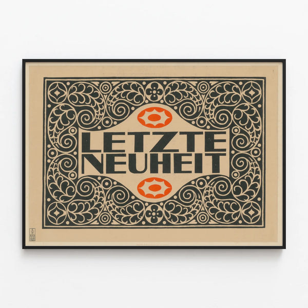 Decorative poster Letzte Neuheit style Art Deco vintage — framed artwork on a wall