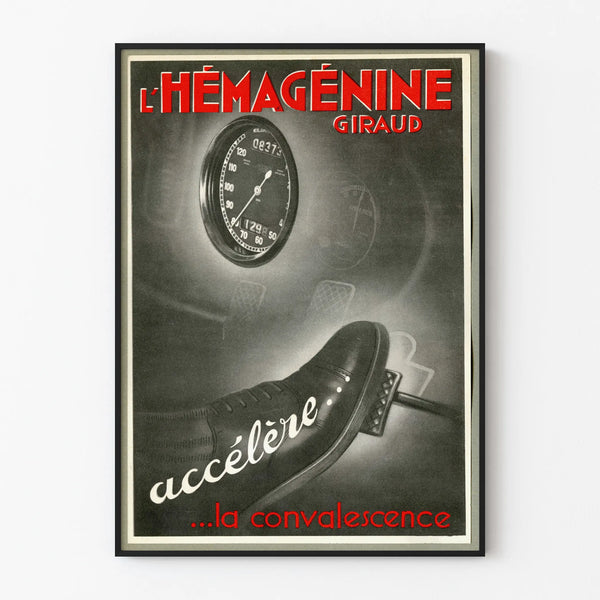 Vintage poster L'Hémagénine Giraud - Retro automotive wall decoration