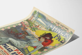Vintage poster Winter in Pau - Winter Palace and shows