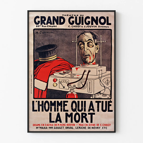 Vintage theater poster L'Homme qui a tué la mort Grand Guignol