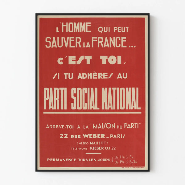 Vintage Political Poster for the National Social Party of France