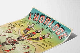 Vintage poster L'Horloge Champs-Élysées Family Christiany Acrobats