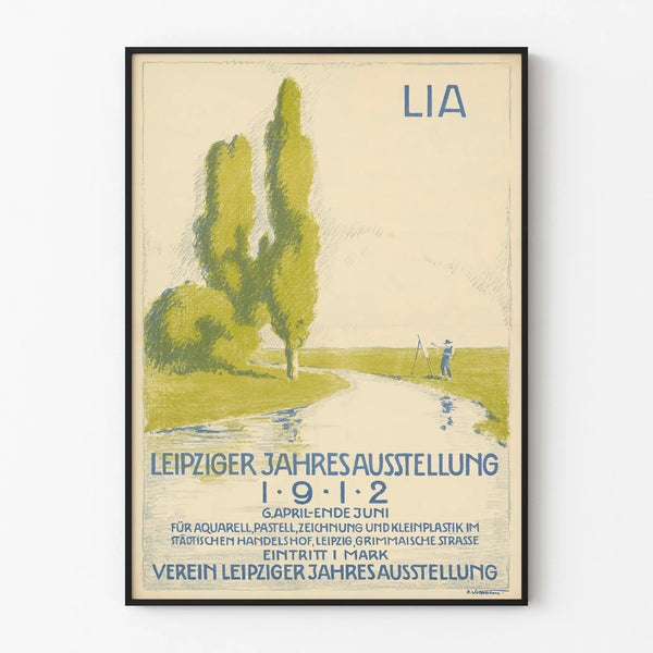 Art Nouveau Poster Lia Leipzig 1912 for Wall Decoration